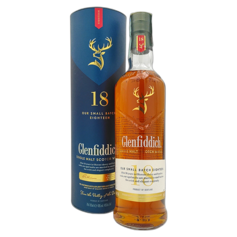 GLENFIDDICH WHISKY  18y SINGLE MALT SCOTCH - 40% vol - 70CL