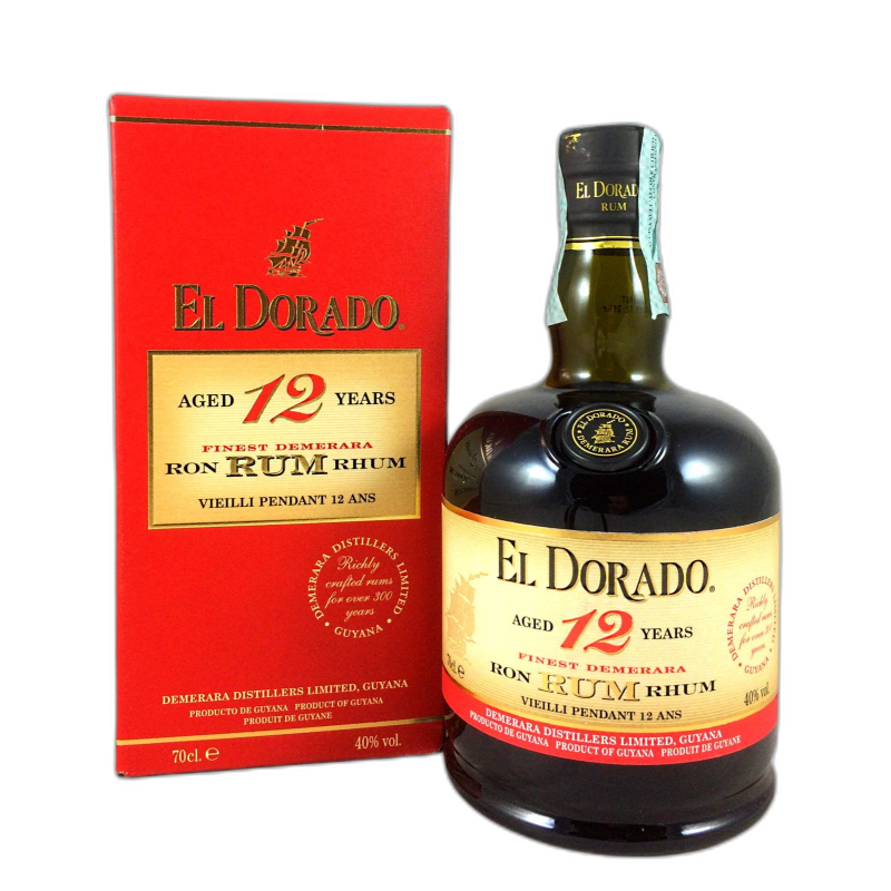 EL DORADO.12y DEMERARA RUM FINEST RHUM - 40% vol - 70CL