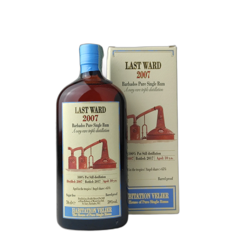 LAST WARD RUM 2007 FULL PROOF AGED 10 Y.O. HABITATION VELIER - 59% vol - 2007 -