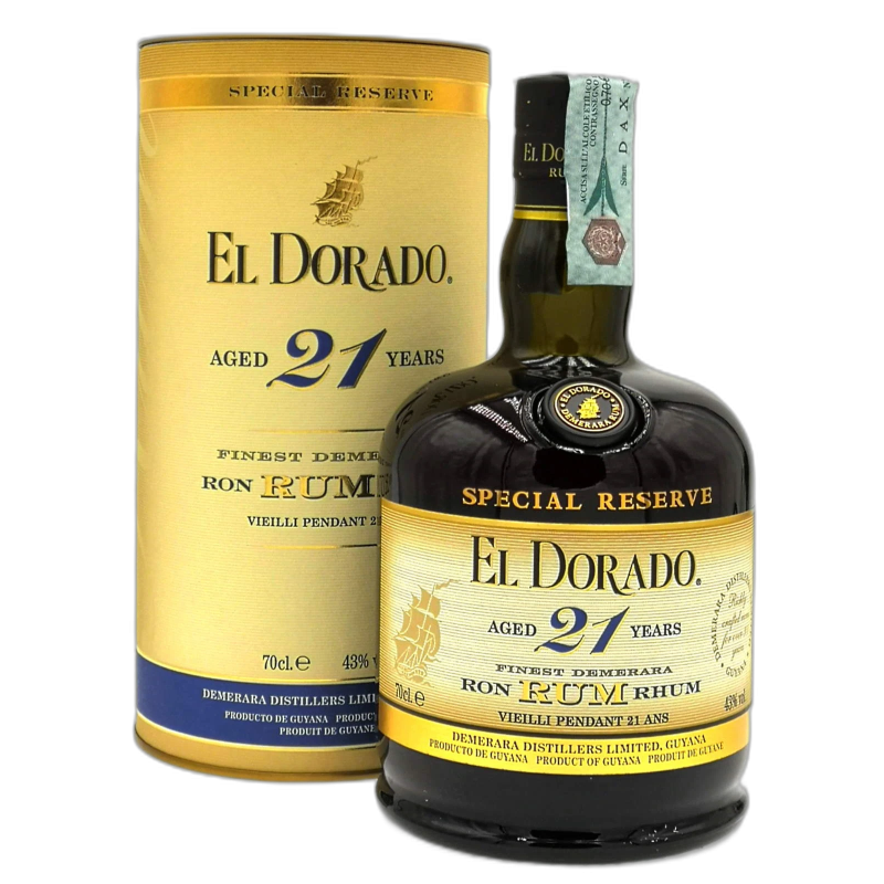 EL DORADO  21y RUM RHUM DEMERARA GUYANA - 43% vol - 70CL