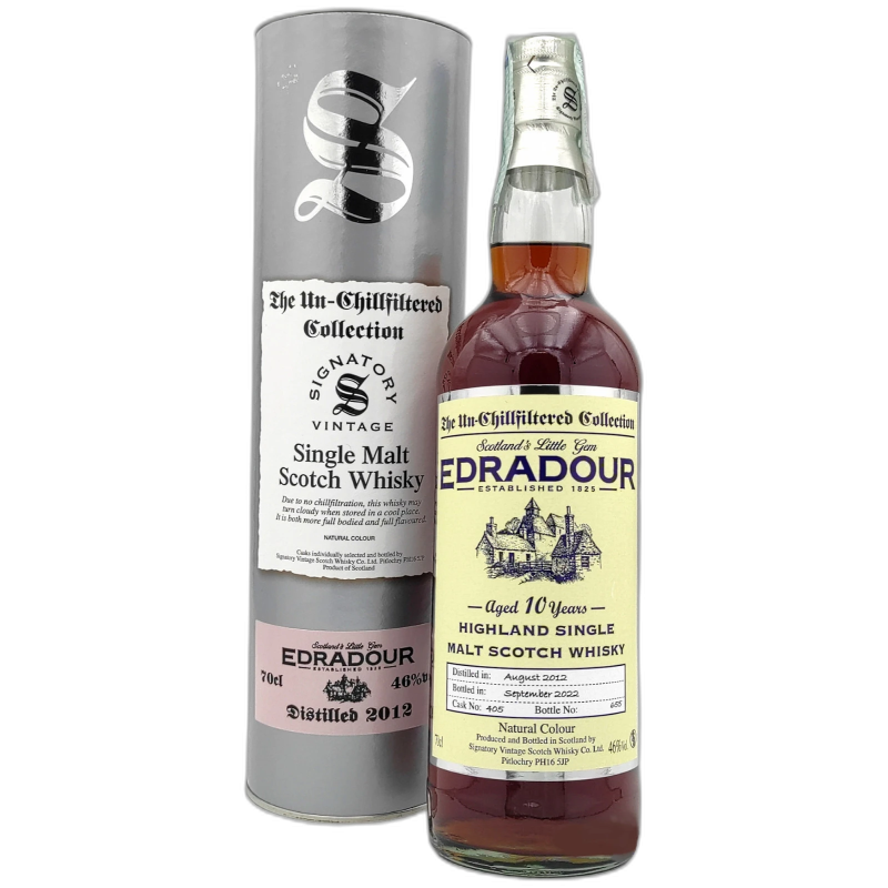 EDRADOUR 10Y SIGANTORY 12/22 SINGLE MALT SCOTCH WHISKY - 46% vol - 2012 - 70CL