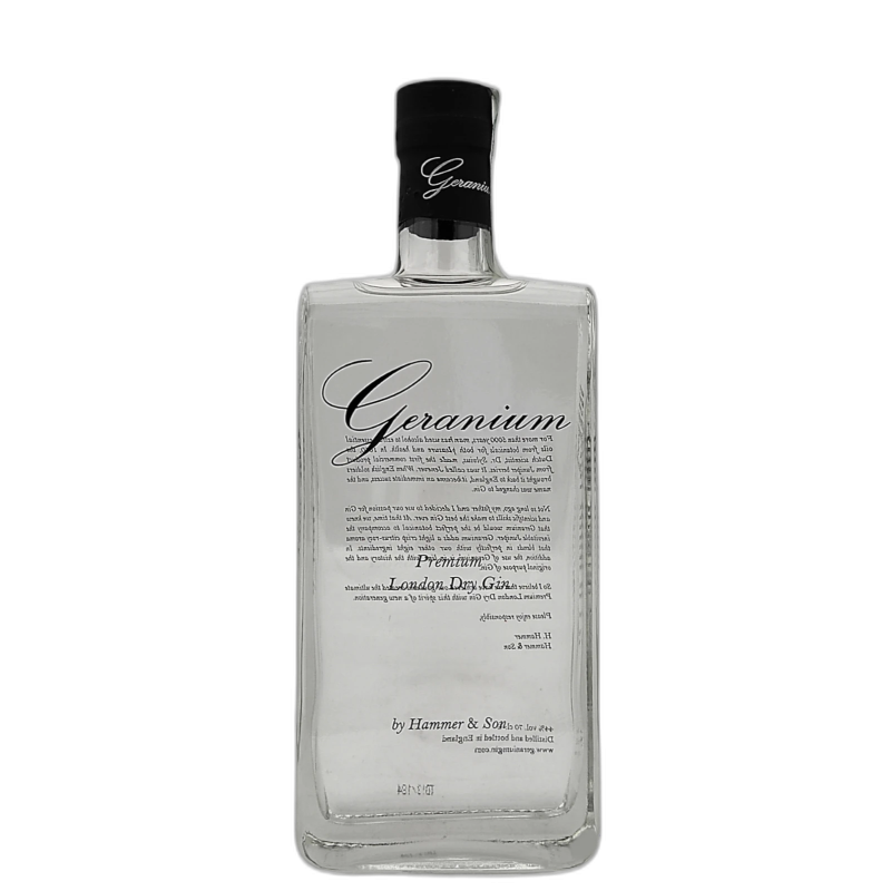 GERANIUM LONDON DRY GIN PREMIUM  - HAMMER & SON Ltd. - 44% vol - 70CL