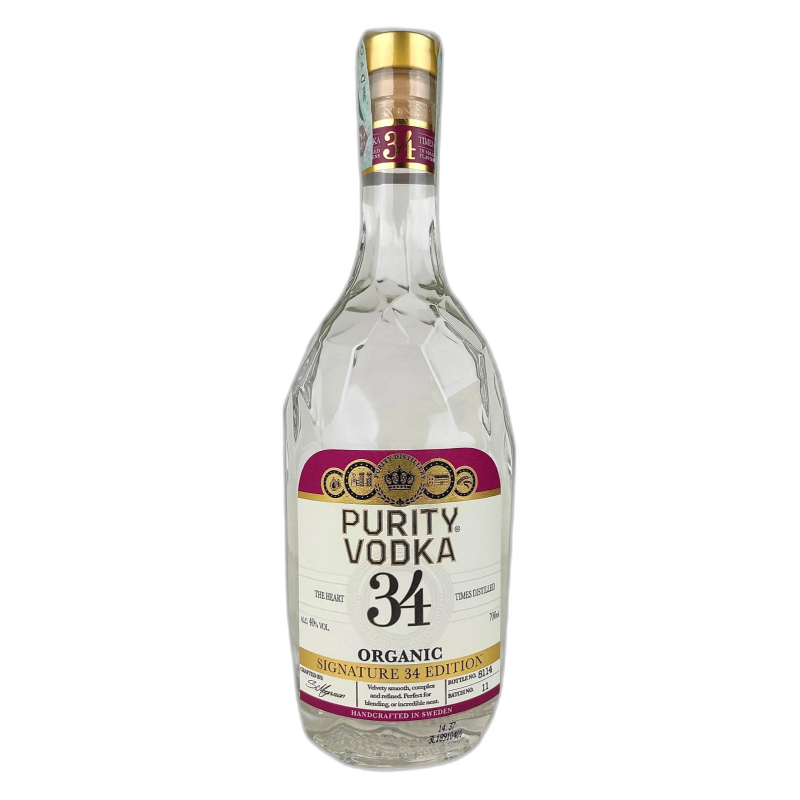 PURITY VODKA 34 TIMES DISTILLE D ORGANIC - 40% vol - 70cl