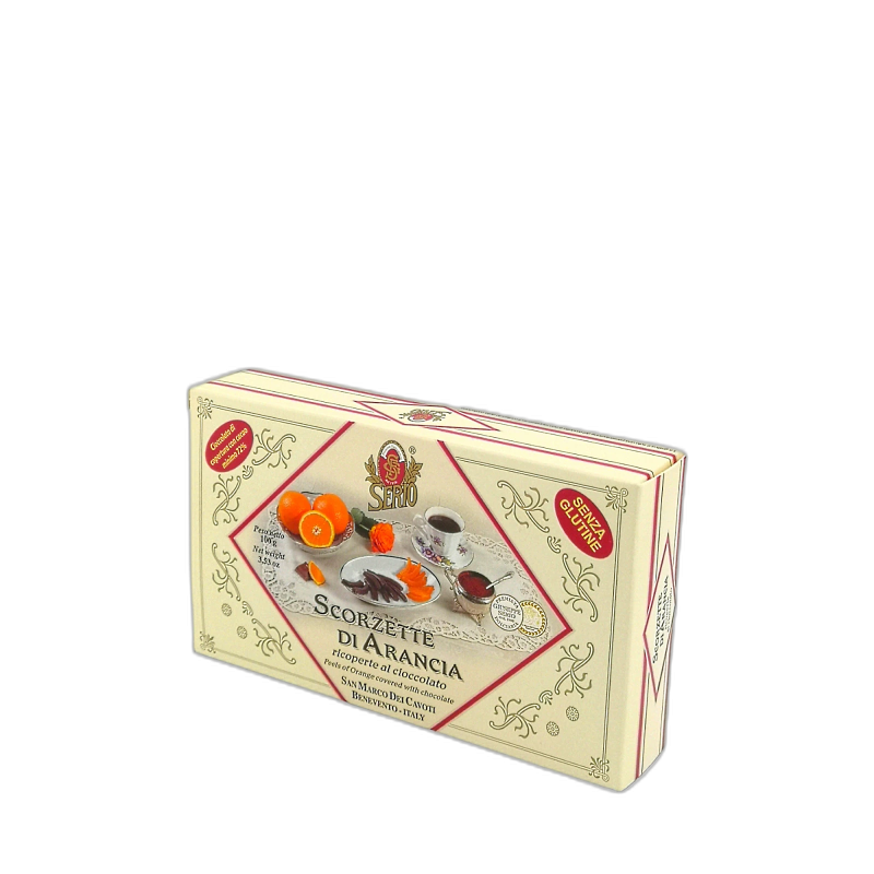 SERIO SCORZETTE DI ARANCIA RICOPERTE DI CIOCCOLATO - 100g