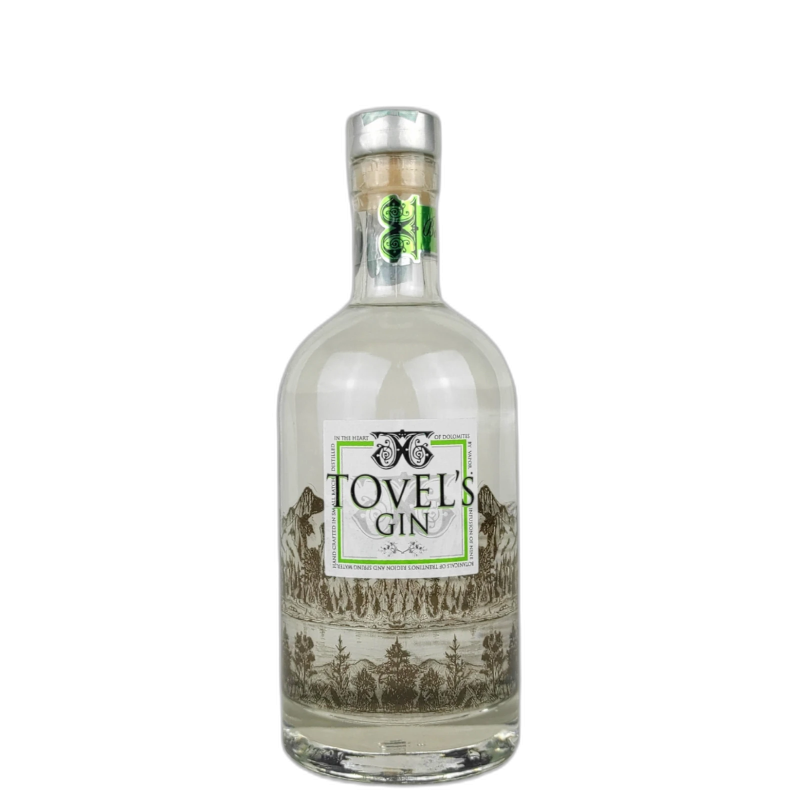 TOVEL'S GIN TRENTINO IN THE HEART OF DOLOMITES - 45% vol - 70CL