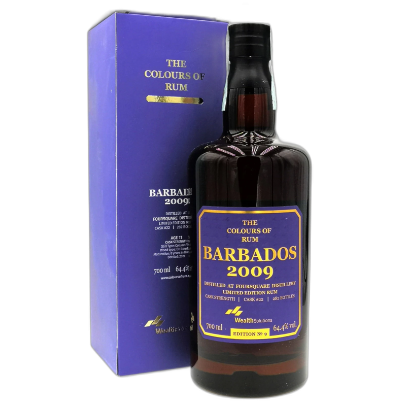 BARBADOS FOURSQUARE 09/21 11y RUM THE COLOURS OF RUM - 64,4% vol - 2009 - 70cl