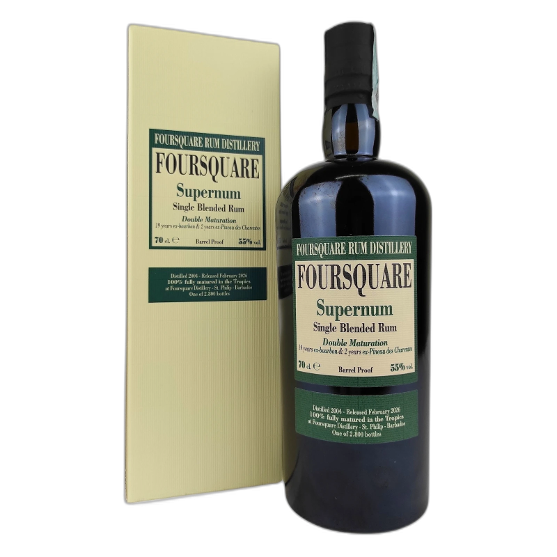 Foursquare Supernum Rum double maturation 19y + 2y - 55% vol - 2004 - 70cl